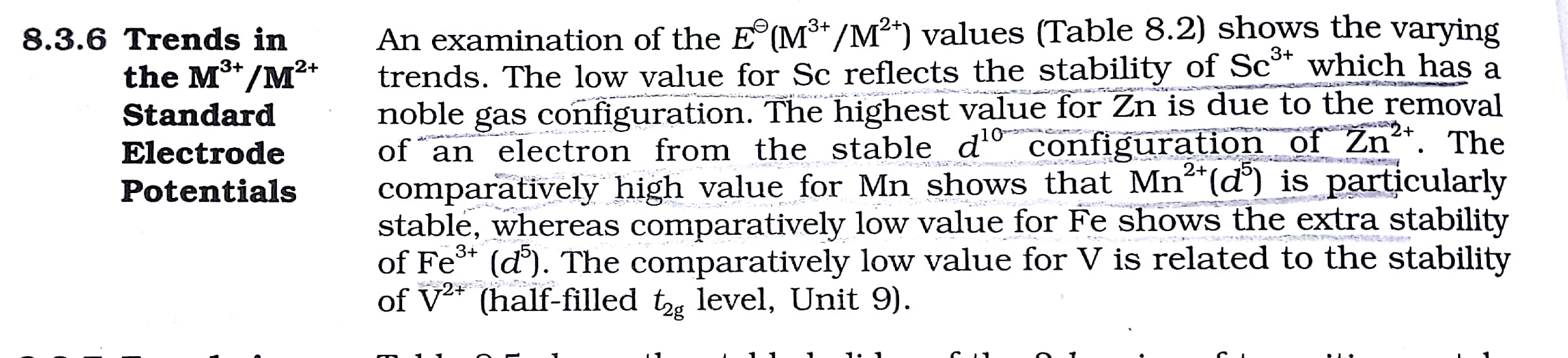 Question image for What is the trend of M+3/M+2 standard electrode p